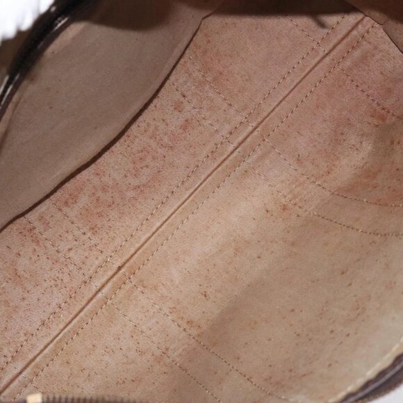 Christian Dior Trotter Canvas Hand Bag Brown Gold Auth 128326 - Picture 11 of 16